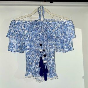 Surf Gypsy Off the Shoulder Crop Top Size S